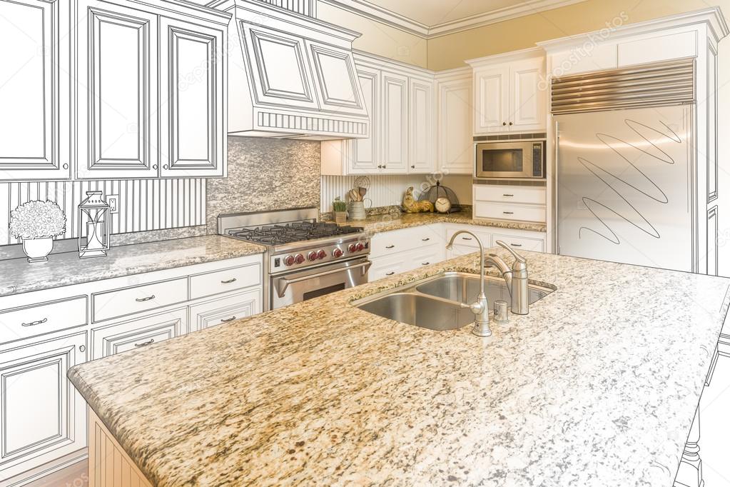 depositphotos 96554248 stock photo custom kitchen design drawing and